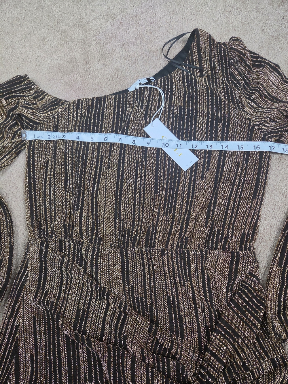 Gold One-Shoulder Party Dress - Picture 8 of 9